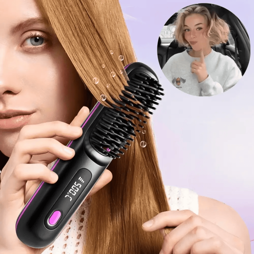 GoBrush PRO - Brosse Lissante 2 en 1 Portatif