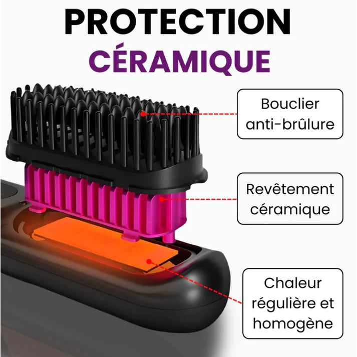 GoBrush PRO - Brosse Lissante 2 en 1 Portatif