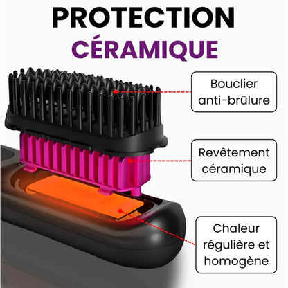 GoBrush PRO - Brosse Lissante 2 en 1 Portatif