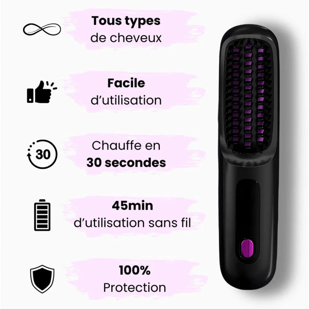GoBrush PRO - Brosse Lissante 2 en 1 Portatif