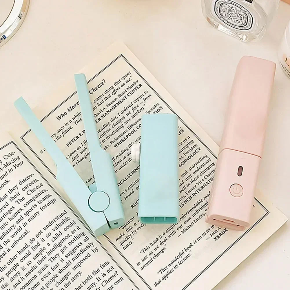 Mini Hair Straightener Clipboard Small Power Plug Curling Hair Straight Hair Girls Air Bangs Portable Hair Straightener